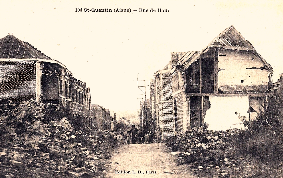 Saint-Quentin (Aisne) CPA 1914, la rue du Ham
