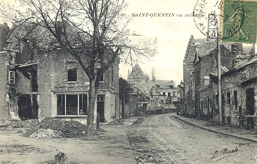 Saint-Quentin (Aisne) CPA ruines 1914