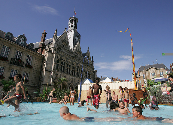 Saint-Quentin (Aisne) la plage de l'Hôtel de ville