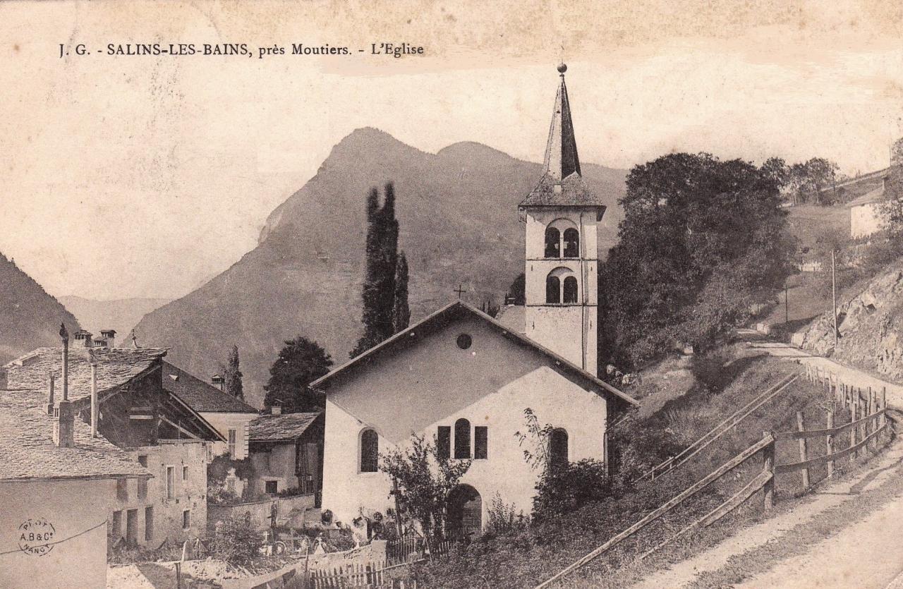 Salins-Fontaine (Savoie) L'église de Salins en 1903 CPA