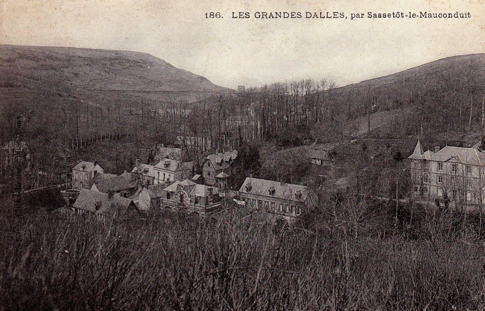 Les Grandes-Dalles, vue aérienne CPA