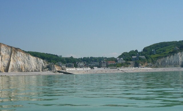 Sassetot le mauconduit seine maritime petites dalles vue de la mer cpa 