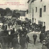 Le marché aux chevaux CPA