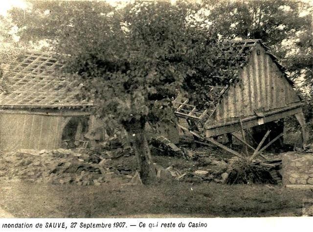 Les inondations de 1908, ruines du casino (cpa)
