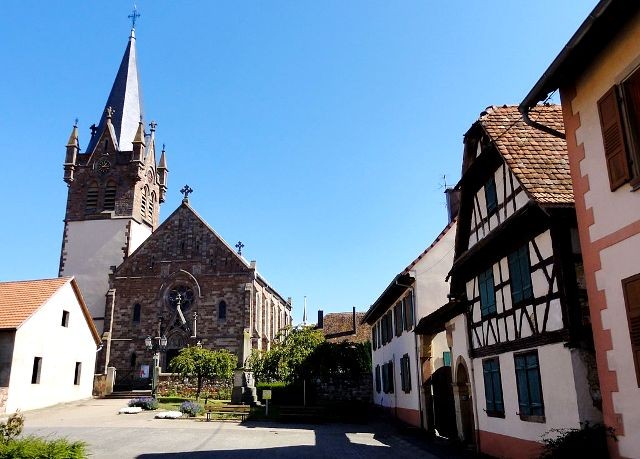 Schnersheim 67 l eglise saint etienne et la place