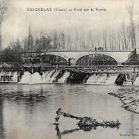 Seignelay (89) Le pont sur le Serein CPA