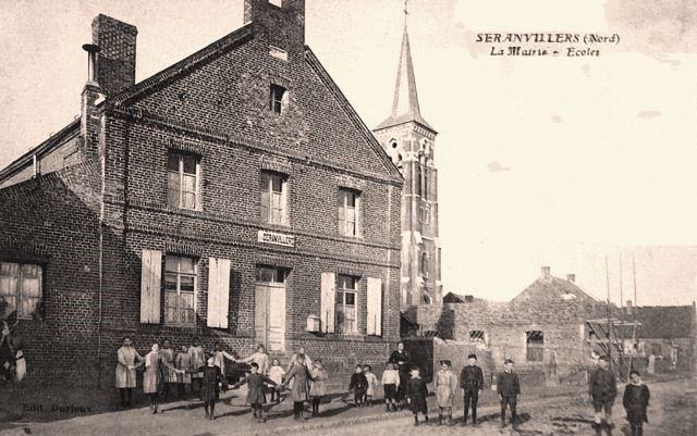 Seranvillers forenville 59 la mairie ecole cpa