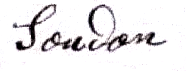 Soudan Félix Antoine (1852/1927), sa signature en 1891