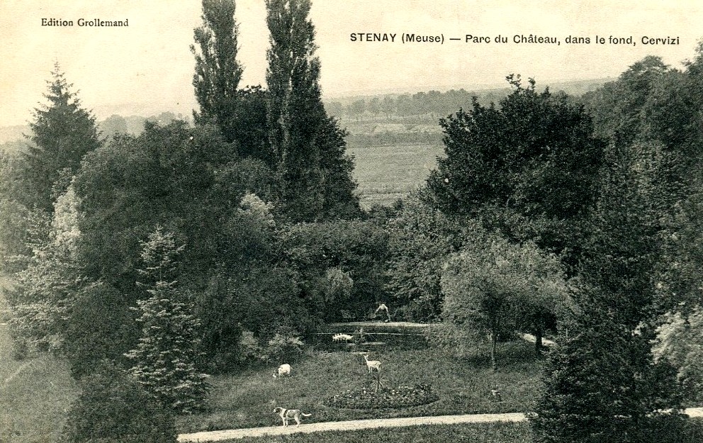 Stenay (Meuse) Le château des Tilleuls, jardin