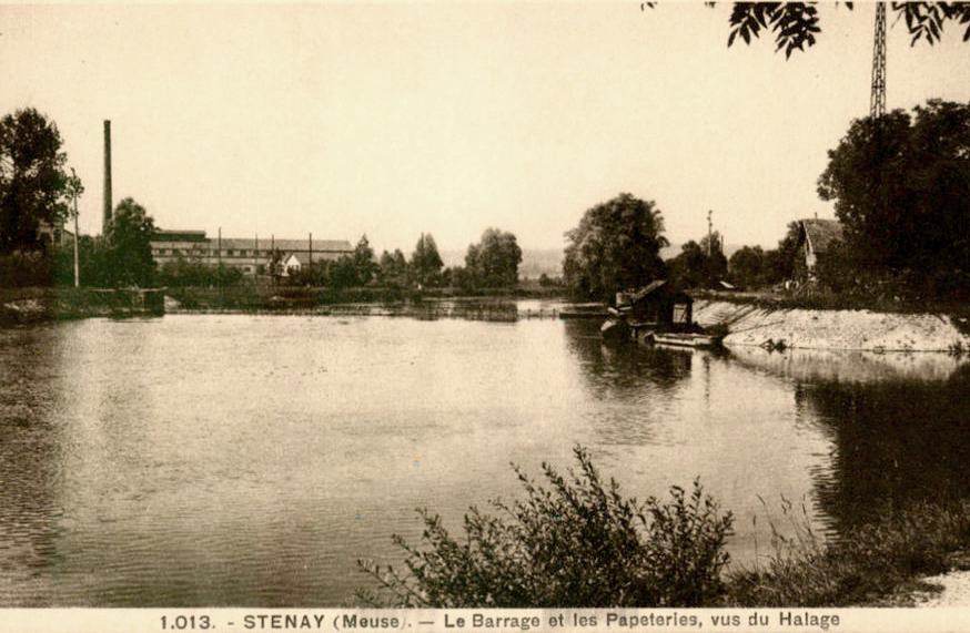 Stenay (Meuse) La Papeterie et le barrage CPA