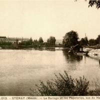 Stenay (Meuse) La Papeterie et le barrage CPA