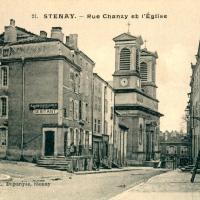 Stenay (Meuse) La rue de Chanzy et l'église CPA