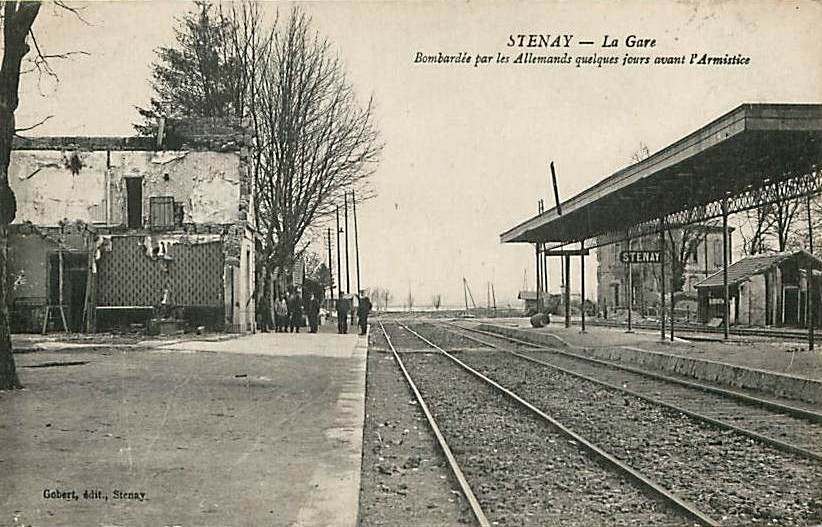 Stenay (Meuse) Pendant la guerre, la gare CPA