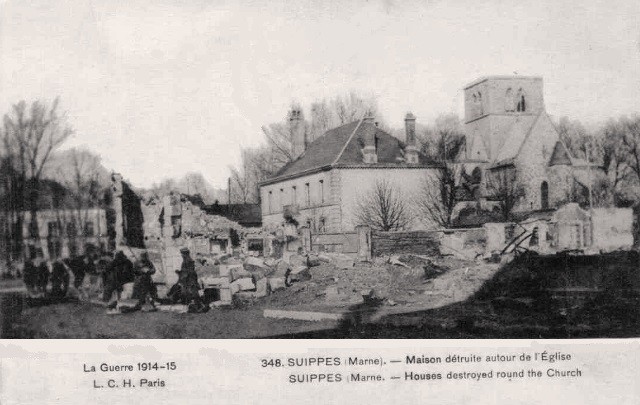 Suippes 51 1914 1918 autour de l eglise cpa