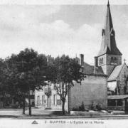 Suippes 51 l eglise et la mairie cpa