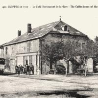 Suippes 51 le cafe restaurant de la gare cpa