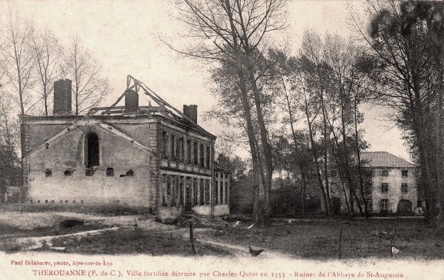 Therouanne pas de calais les ruines de l abbaye saint augustin cpa