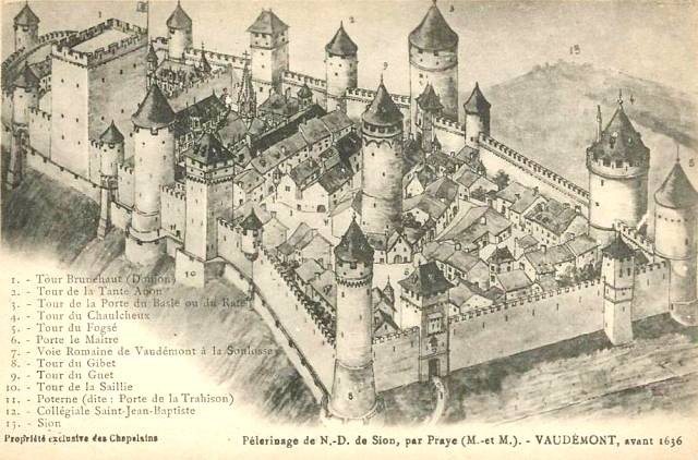 Vaudémont 54 le château gravure avant 1636 