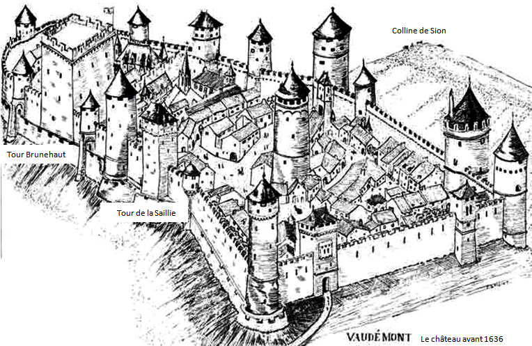 Vaudémont (Meurthe-et-Moselle) Le château plan avant 1636