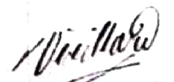 Vieillard Louis Appolonie (1834/1894), sa signature en 1861