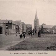 Viesly 59 l eglise saint martin et la grand place cpa