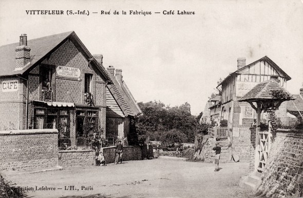 Vittefleur seine maritime rue de la fabrique cafe cpa