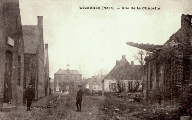 Wambaix 59 la rue de la chapelle cpa