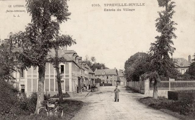 Ypreville biville seine maritime entree du village cpa