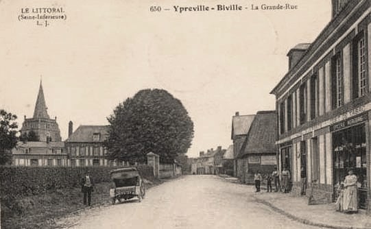 Ypreville biville seine maritime grande rue cpa
