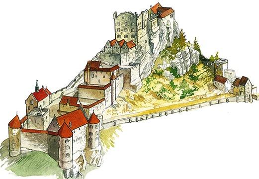 1ferrette 68 le chateau de ferrette croquis