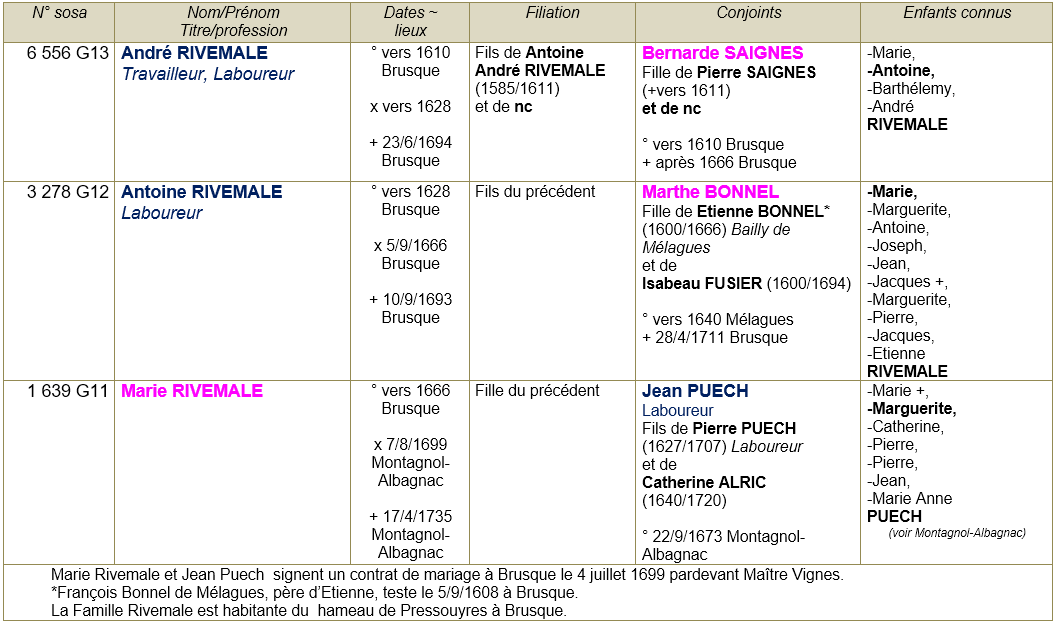 Brusque aveyron ancetres