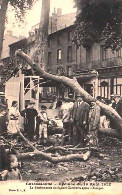 Carcassonne aude le cyclone de 1912 cpa