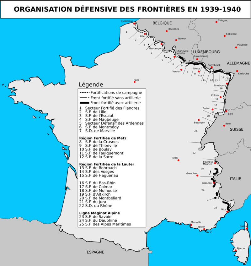 Carte ligne maginot