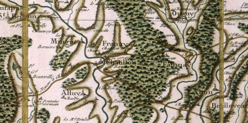 Chatillon en bazois carte cassini