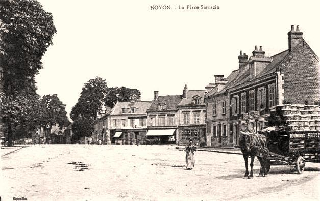 Noyon oise cpa place sarrazin n 2 maison de francois jb gransard en 1892