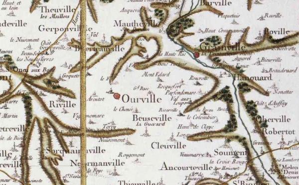 Ourville en caux seine maritime carte cassini
