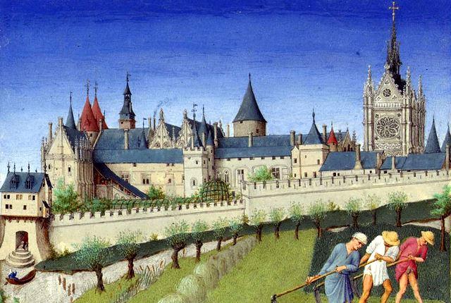 Paris 75 le palais de la cite dans les tres riches heures du duc de berry gravure