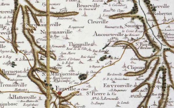 Thiouville seine maritime carte cassini 1